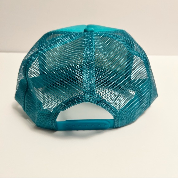 Nissun Pineapple Aqua and White SnapBack Trucker Mesh Hat Cap (NWOT) - Picture 4 of 6